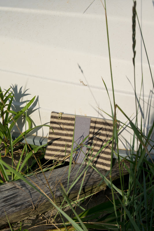 Small Wool Pouch Leaning on Boat During Golden Hour
