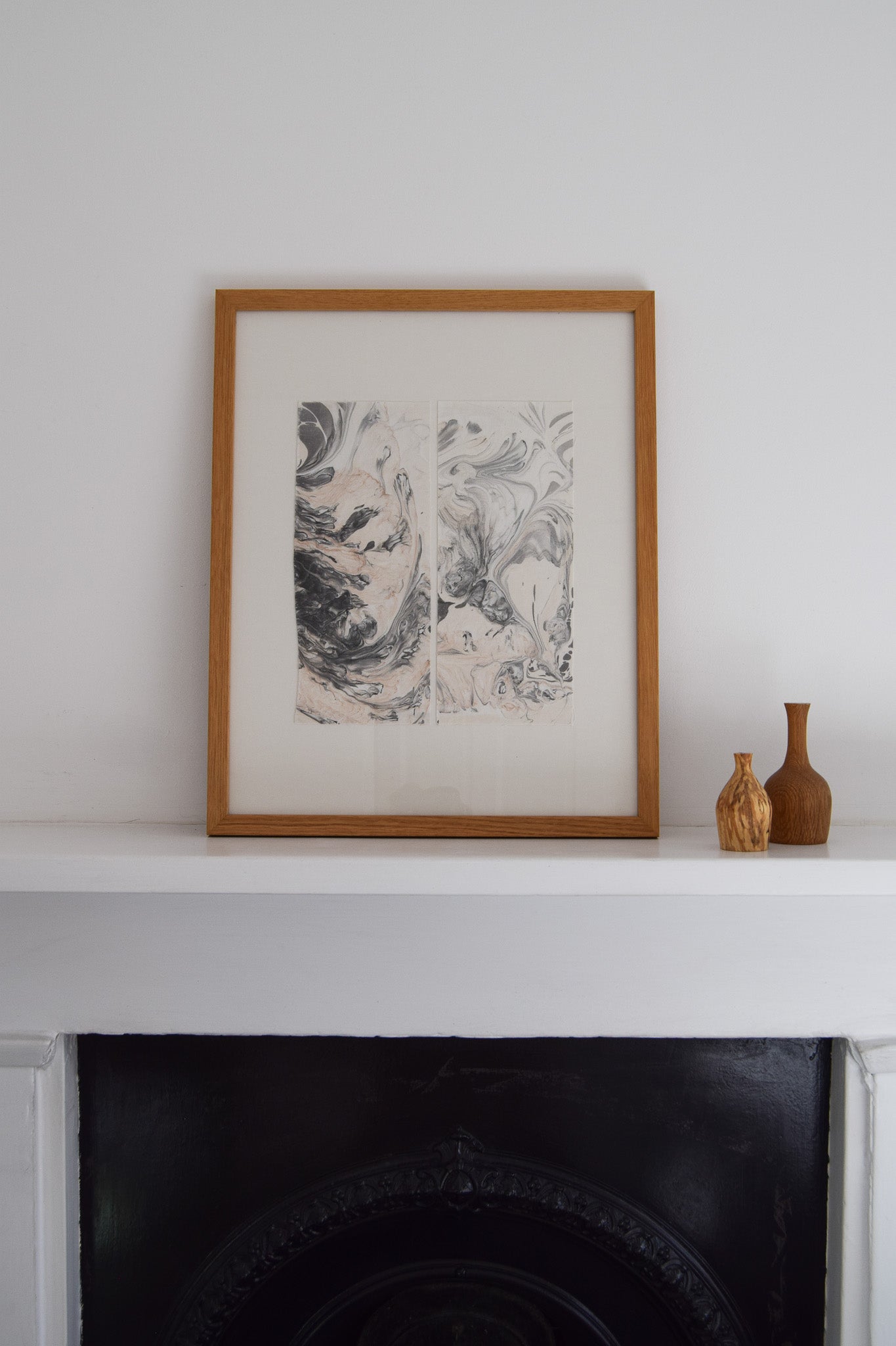 Hand-Marbled Textile Wall Art - Ebb & Flow