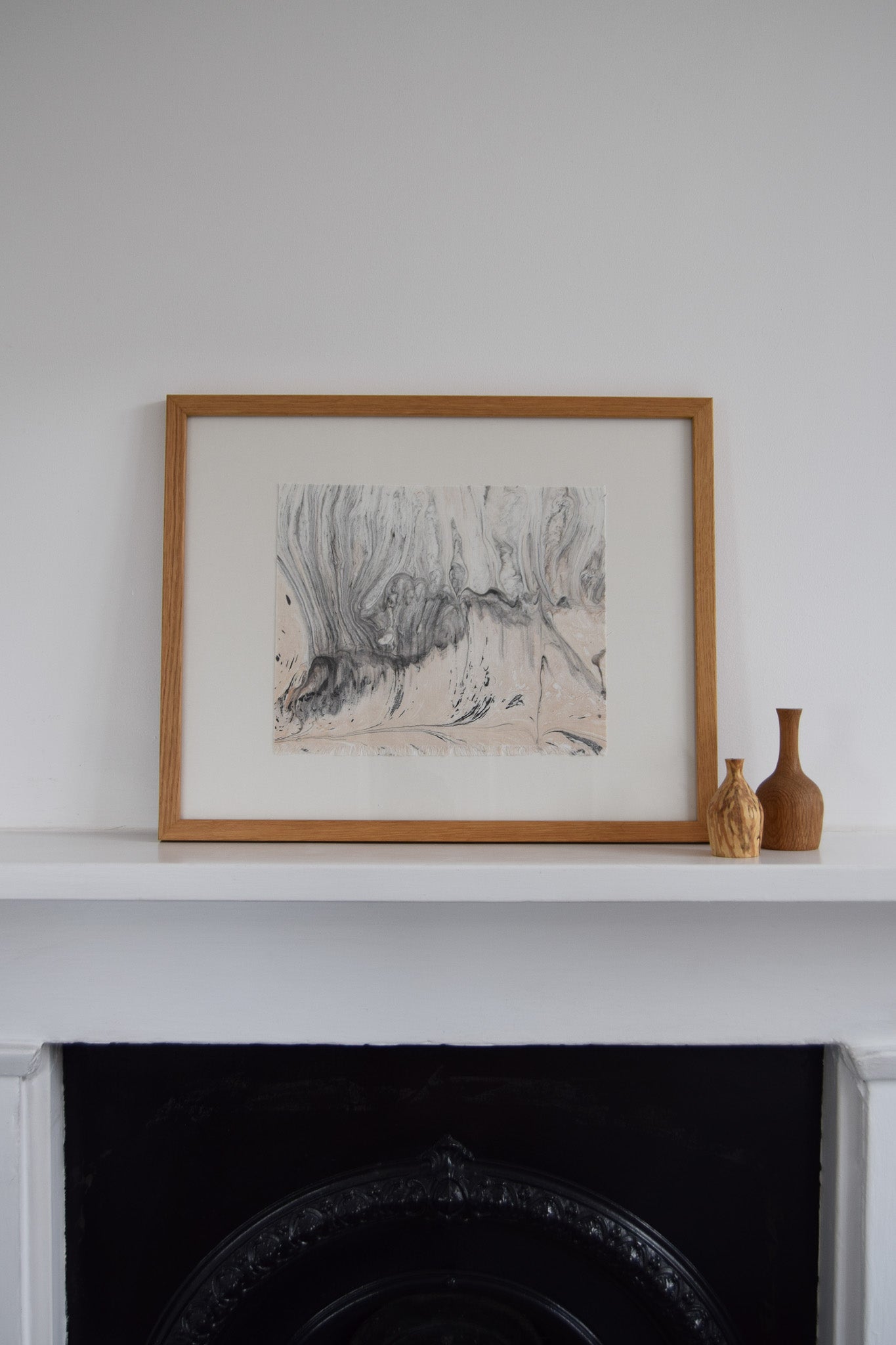Hand-Marbled Textile Wall Art - Swell