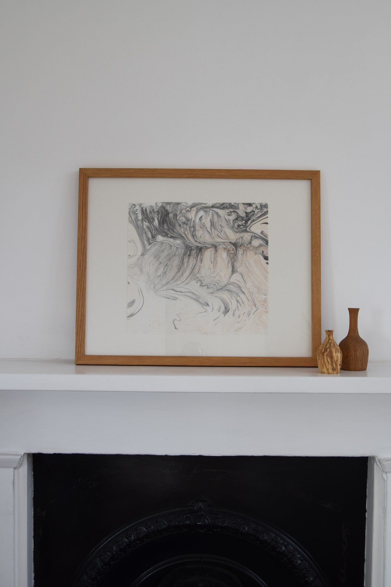 Hand-Marbled Textile Wall Art - Undercurrent