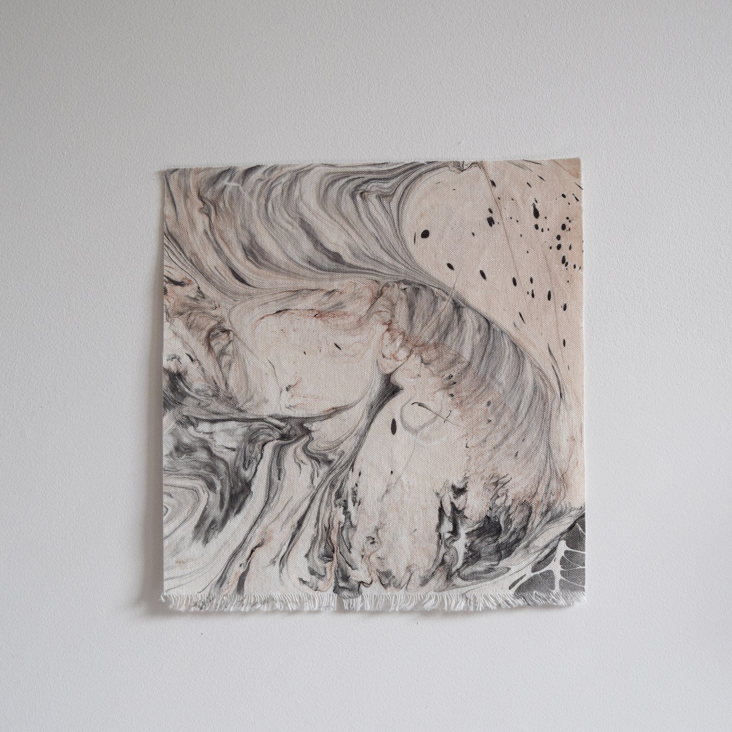 Hand-Marbled Textile Wall Art | Shallows