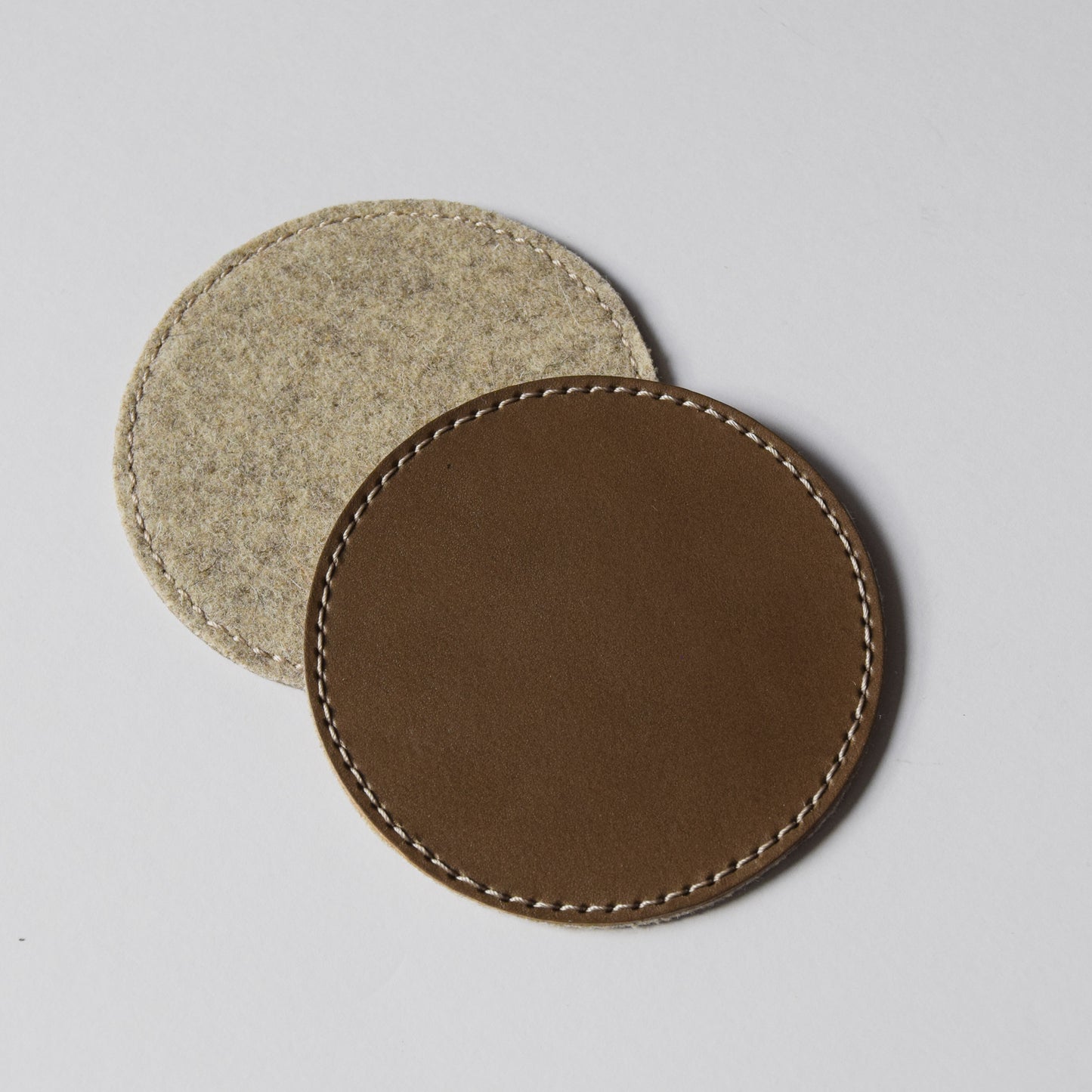 Reversible Leather & Wool Coasters