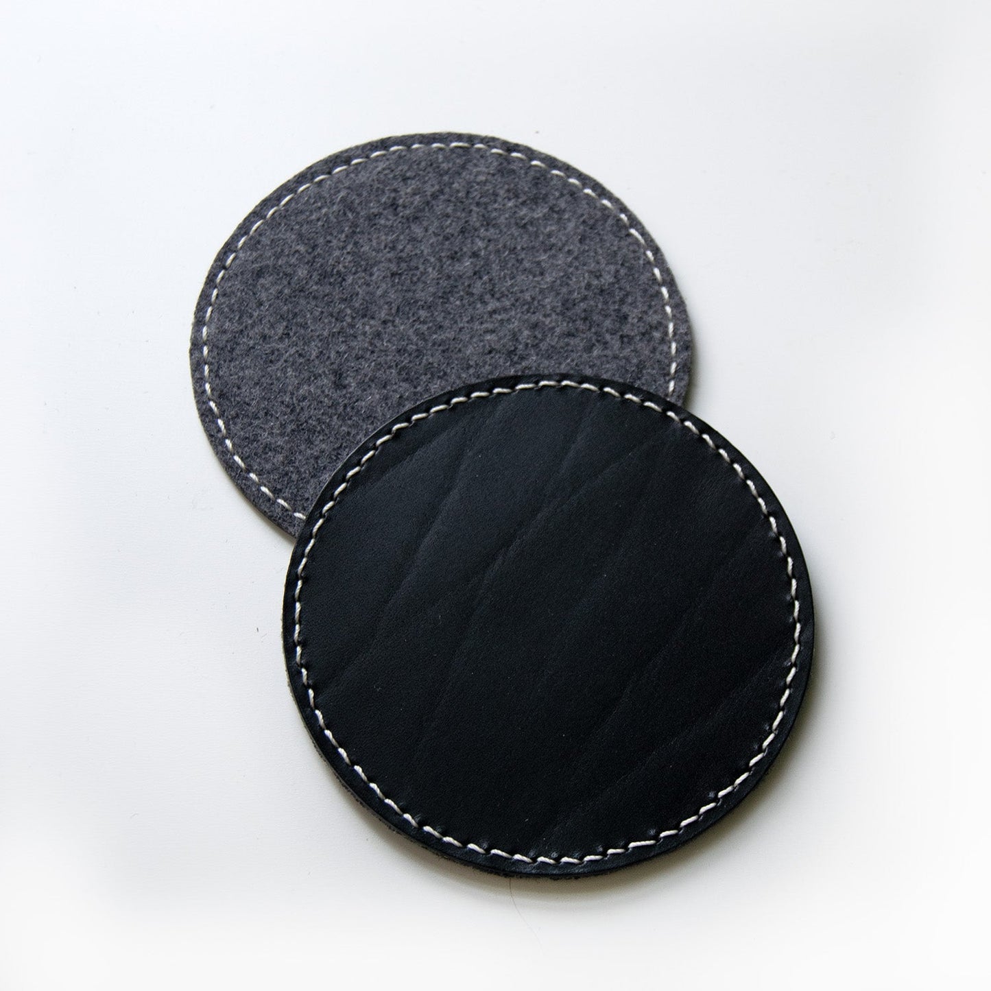 Reversible Leather & Wool Coasters