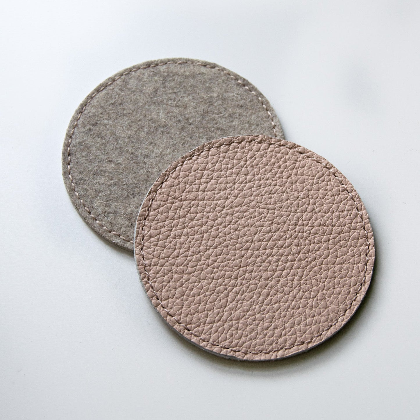 Reversible Leather & Wool Coasters
