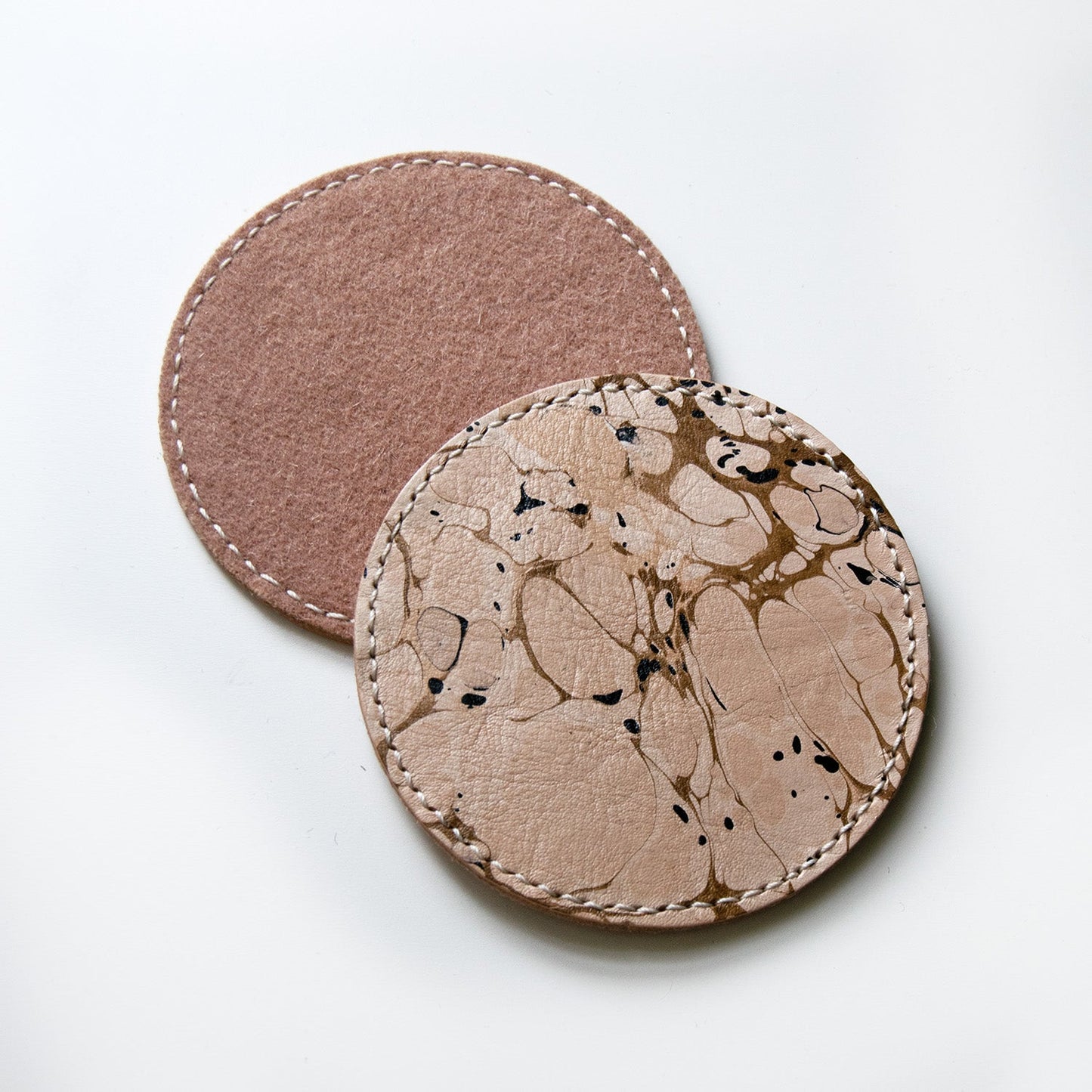 Reversible Leather & Wool Coasters