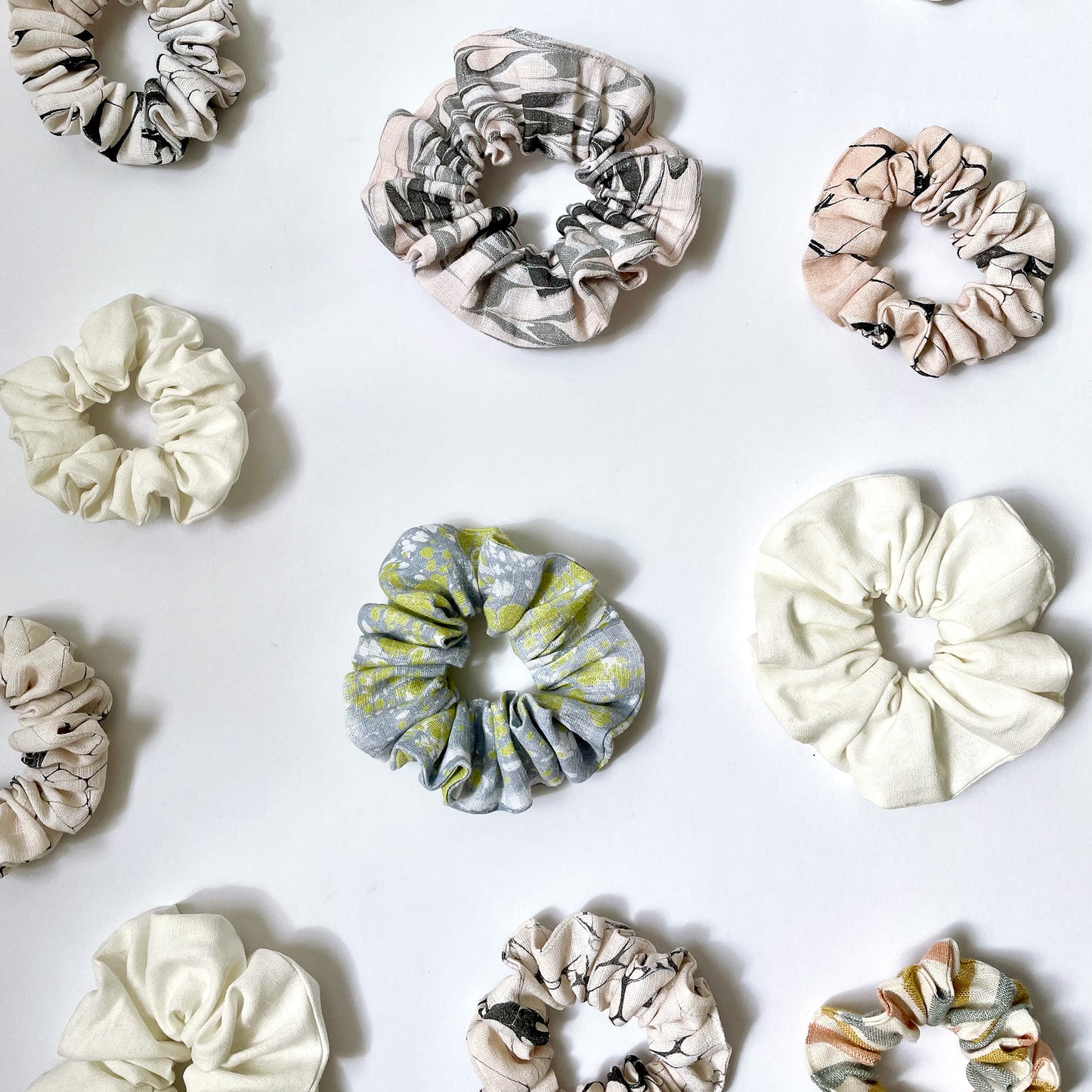 Marbled Linen Scrunchie
