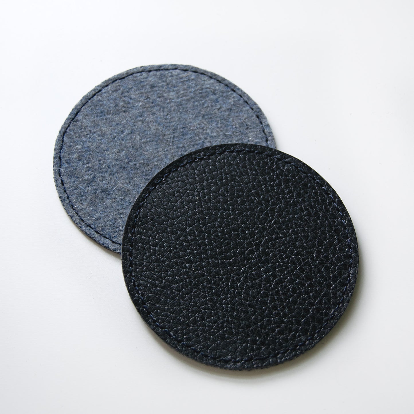 Reversible Leather & Wool Coasters (Solid & Marbled)