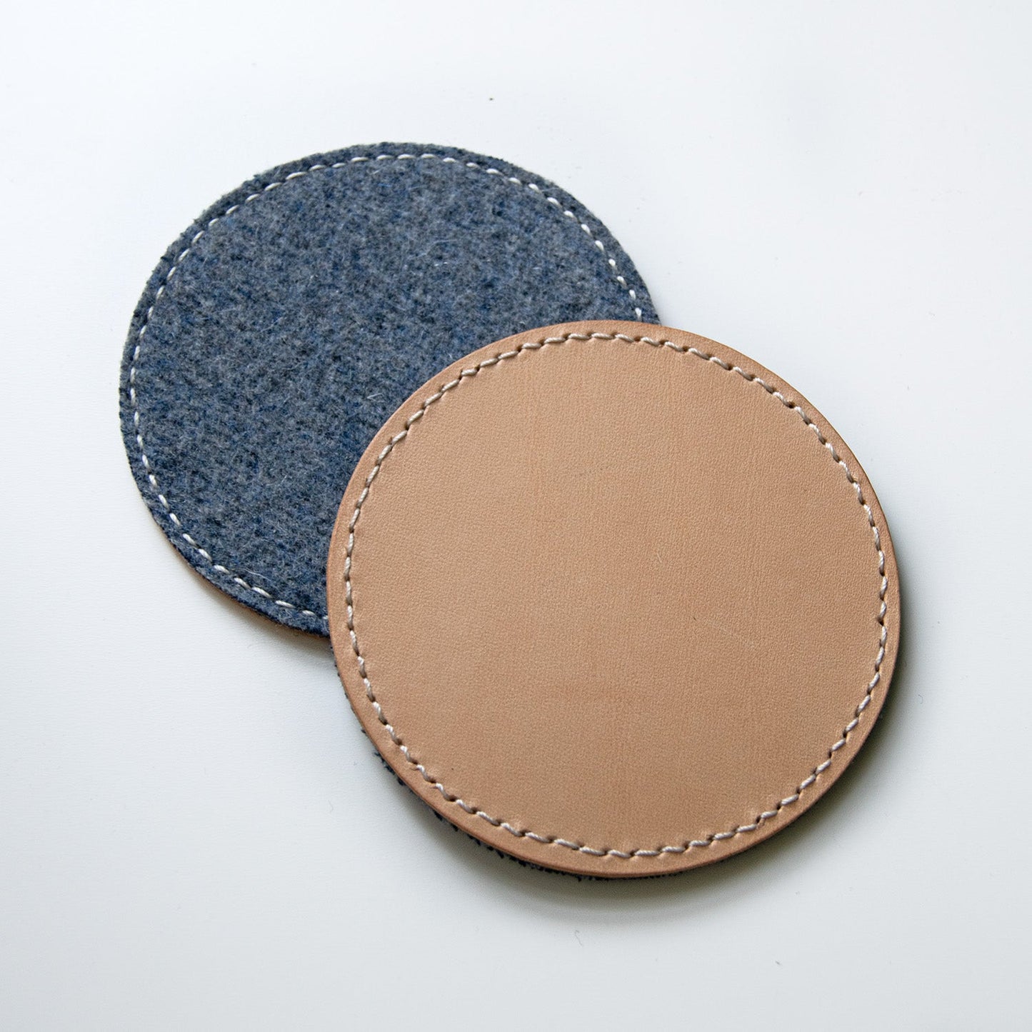 Reversible Leather & Wool Coasters