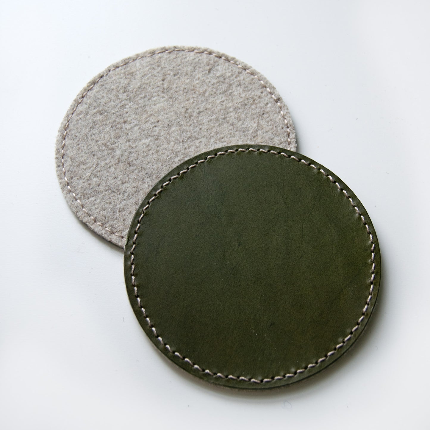 Reversible Leather & Wool Coasters