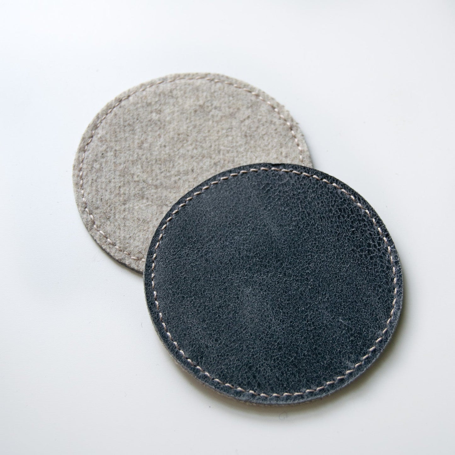 Reversible Leather & Wool Coasters