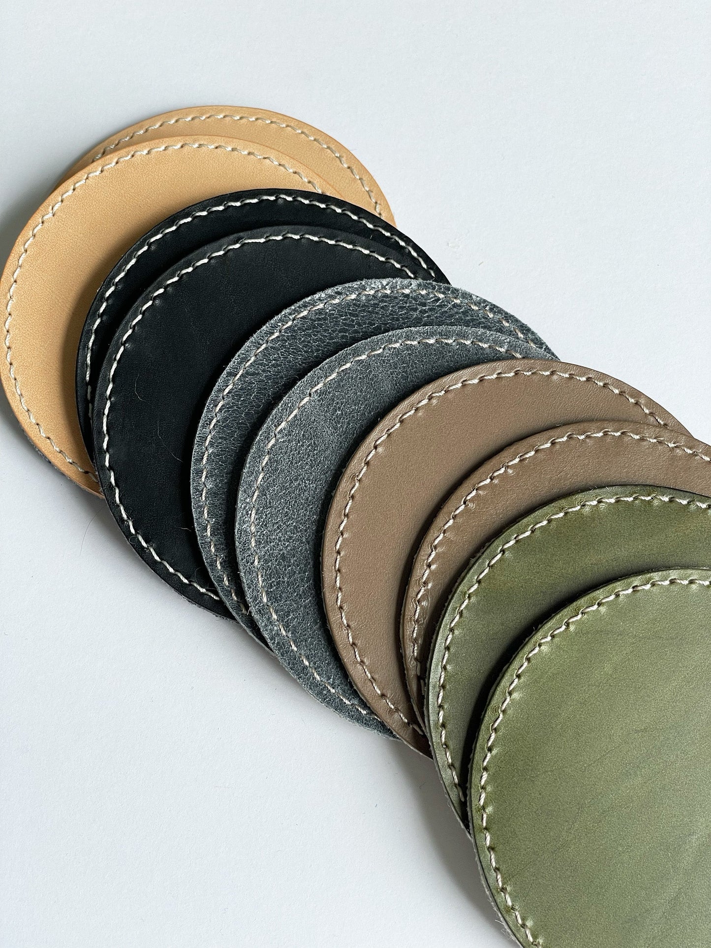 Reversible Leather & Wool Coasters