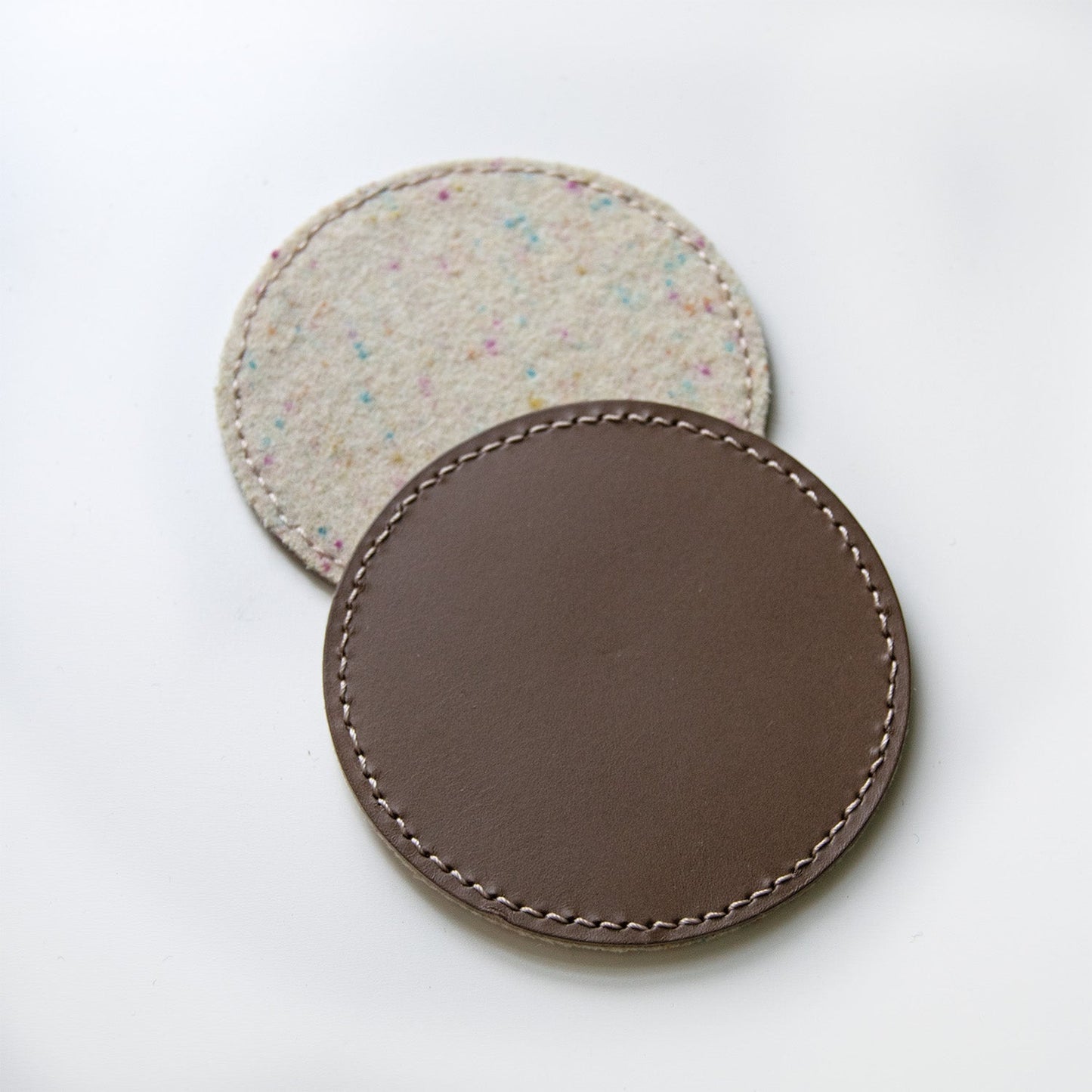 Reversible Leather & Wool Coasters