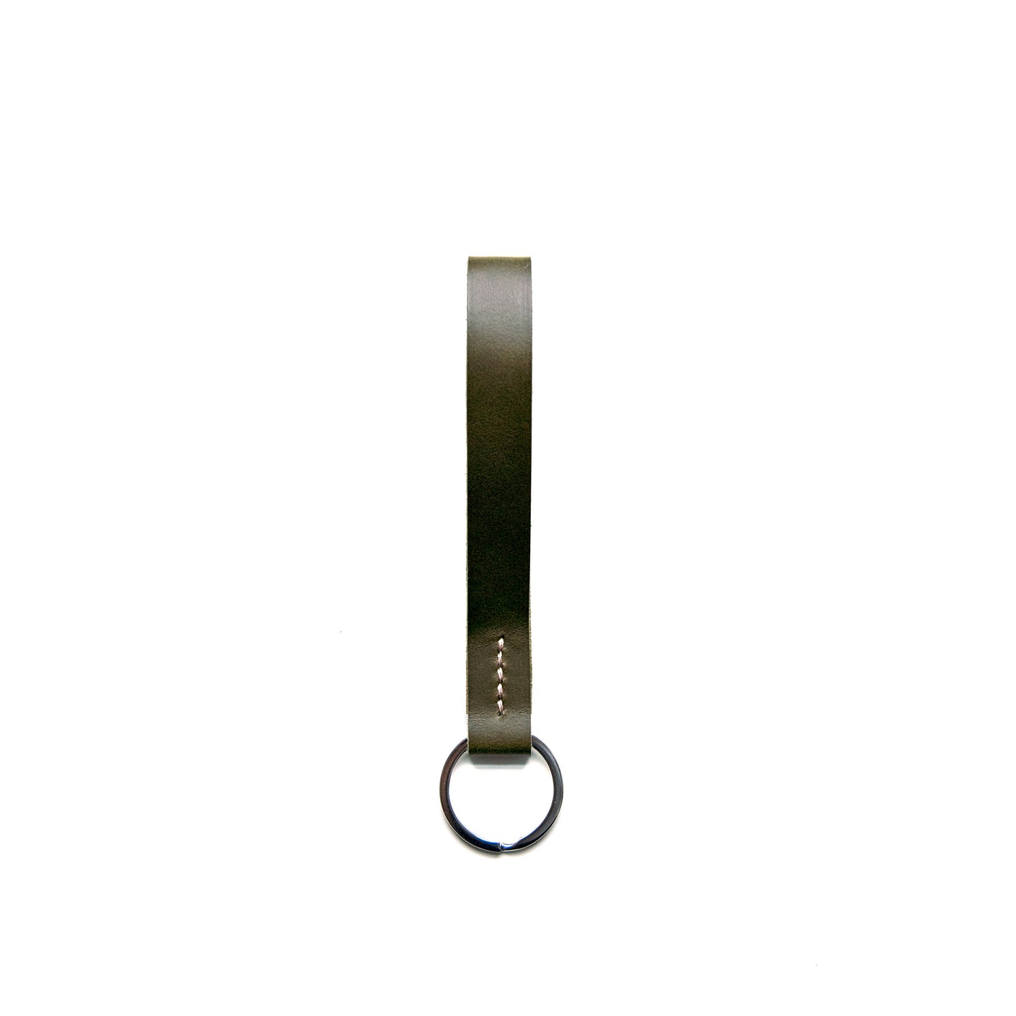 Leather Key Fob in Olive Green