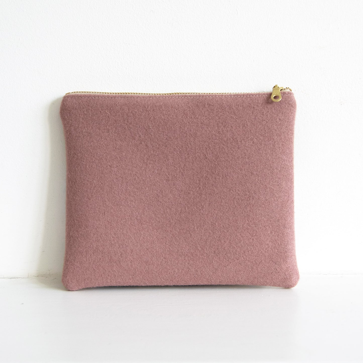 Checkered Wool Zip Pouch - Pastel