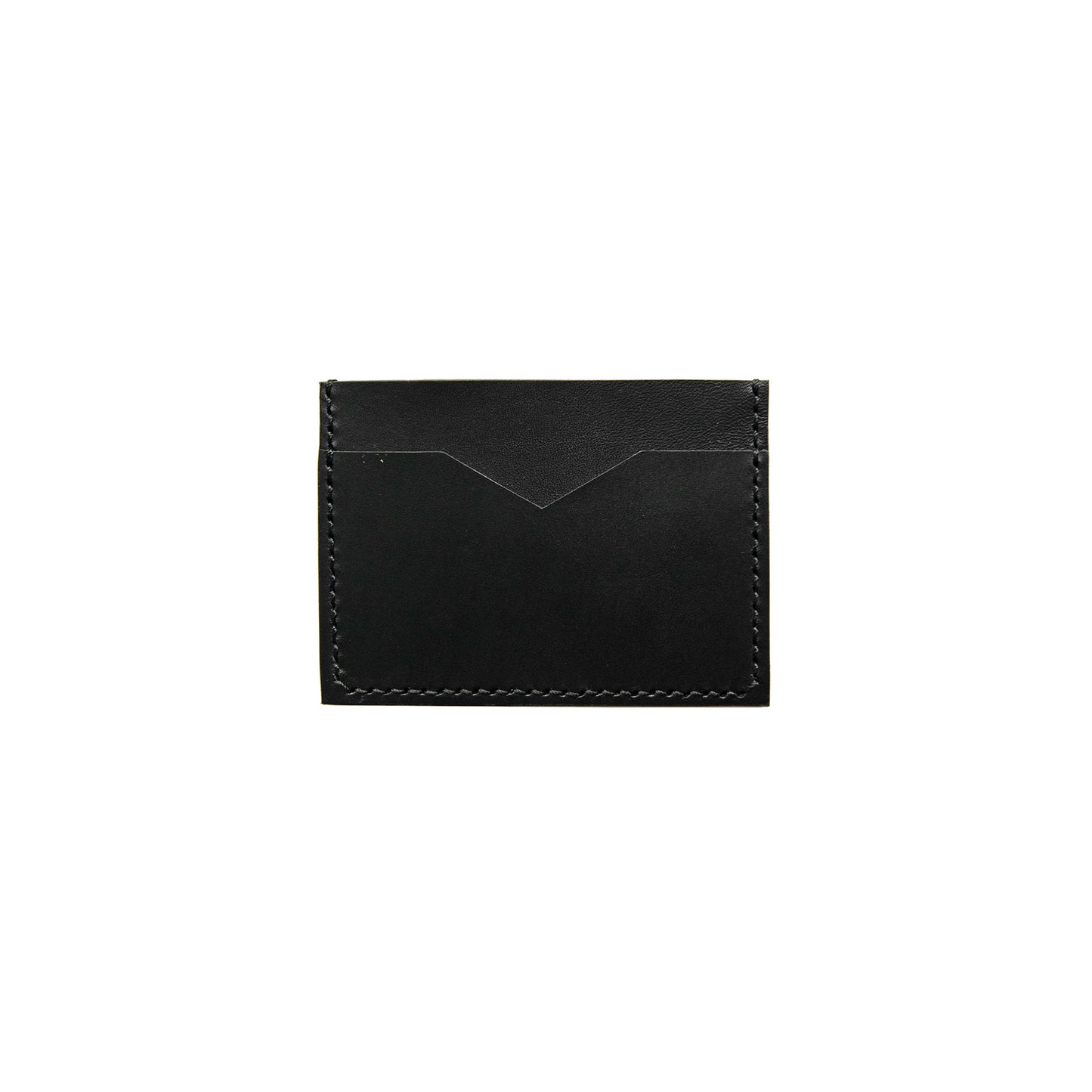 Slim Leather Card Holder in Black
