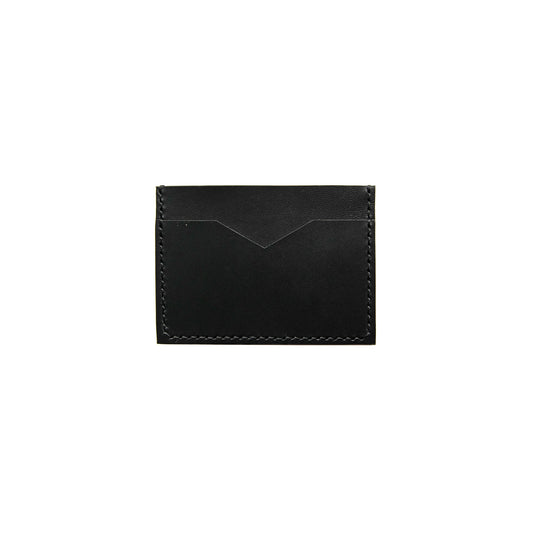 Slim Leather Card Holder in Black