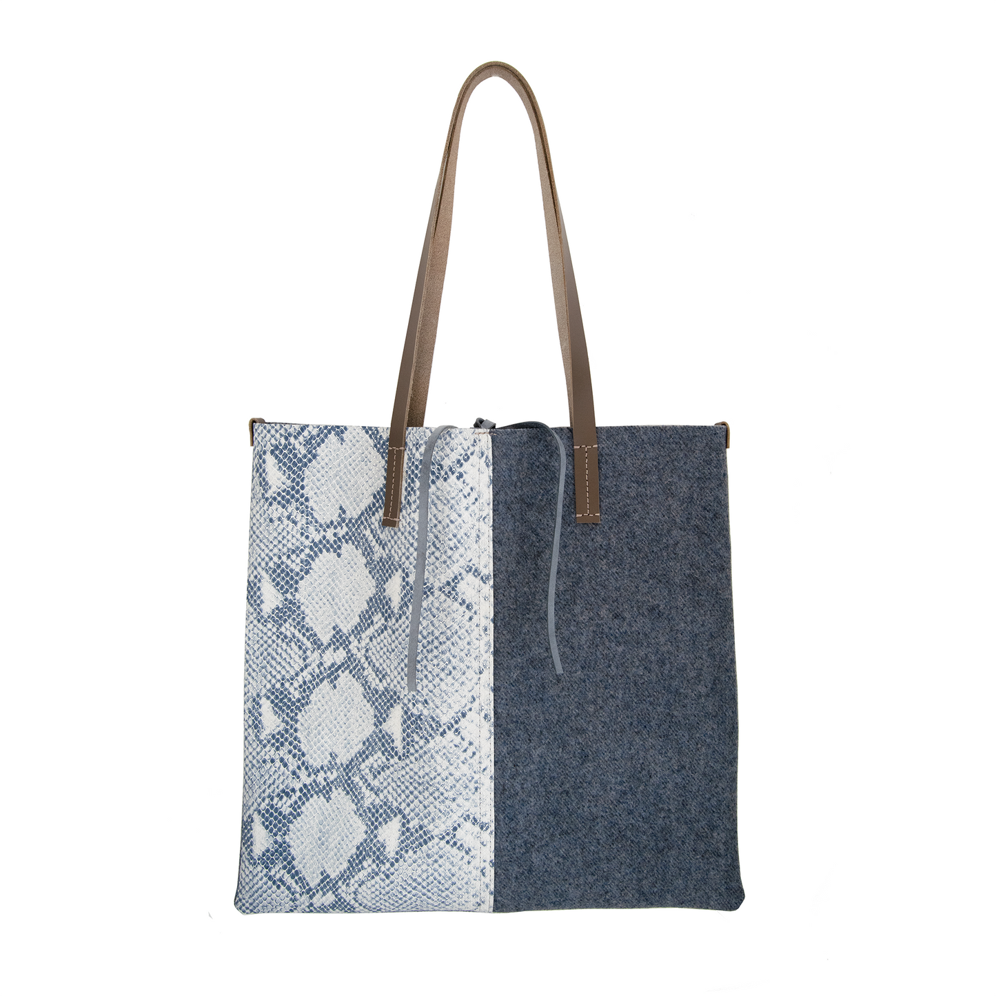 One-of-a-Kind Snake Print Leather & Wool Bag