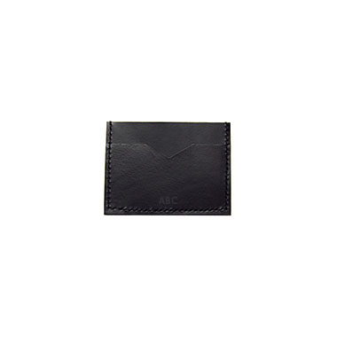 Slim Leather Card Holder in Black