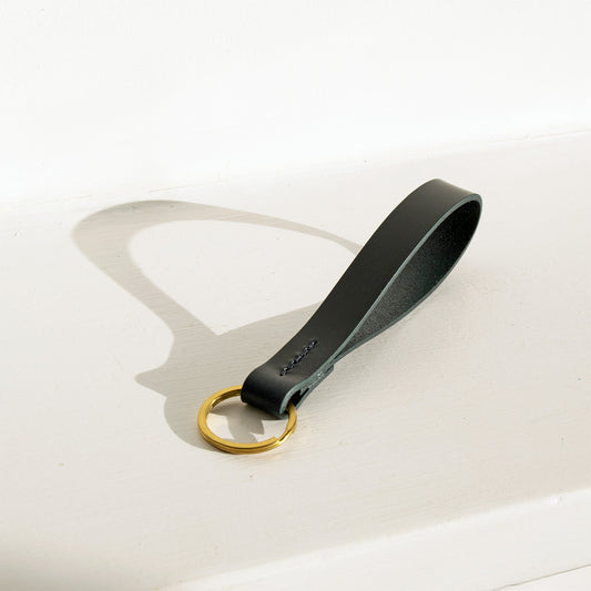 Leather Key Fob in Navy