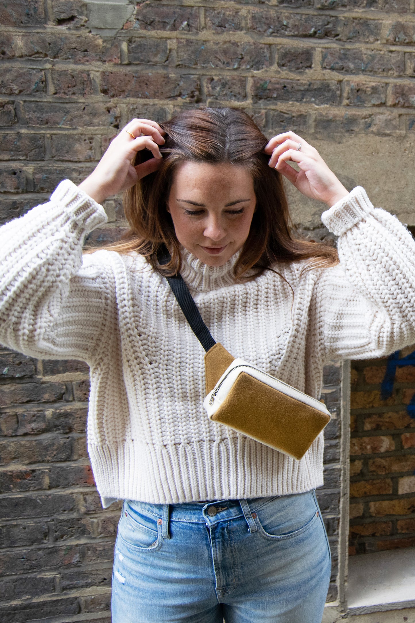 Belt Bag in Neutral Colorblock