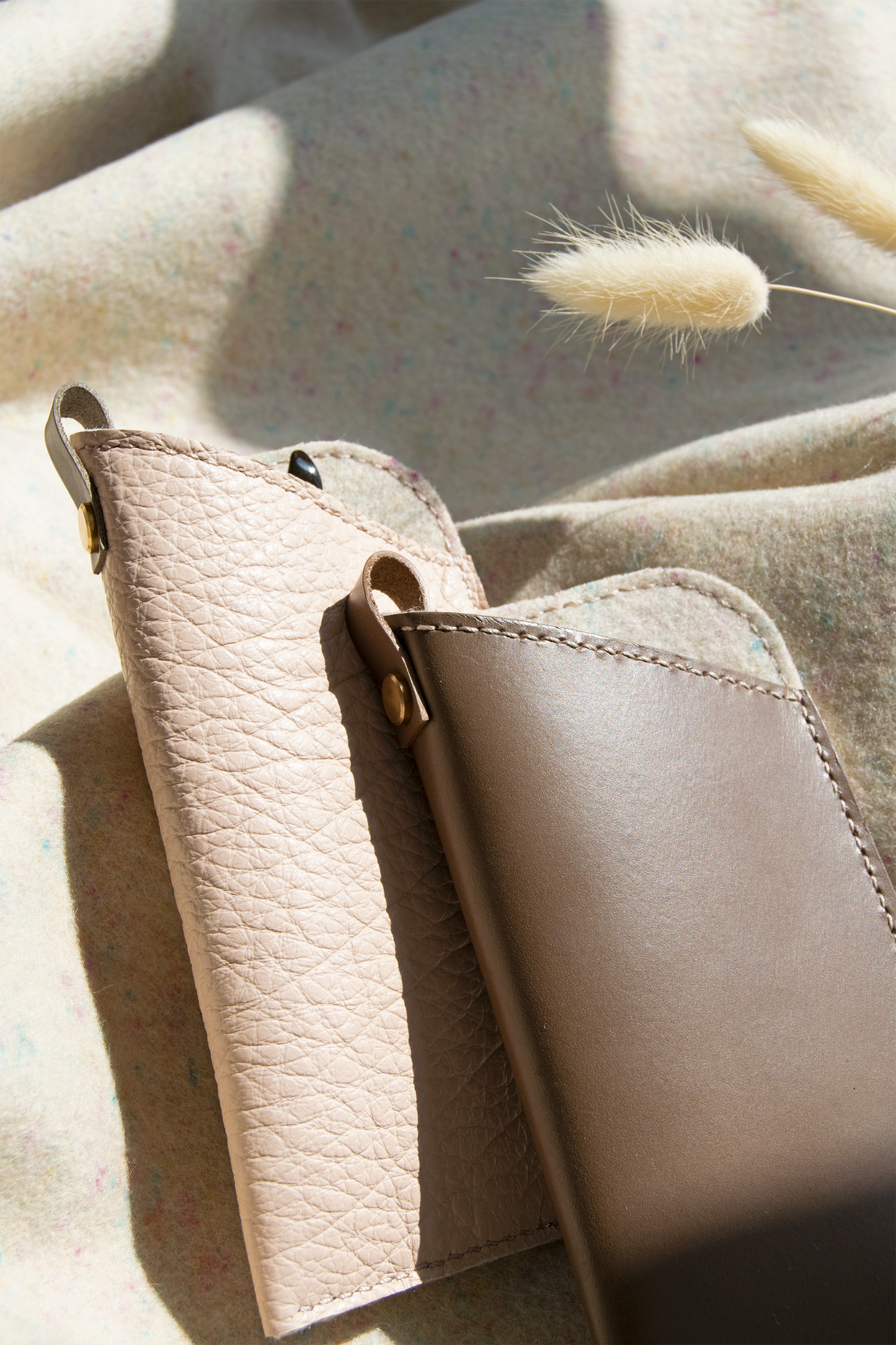 Leather Sunglasses Sleeve in Blush