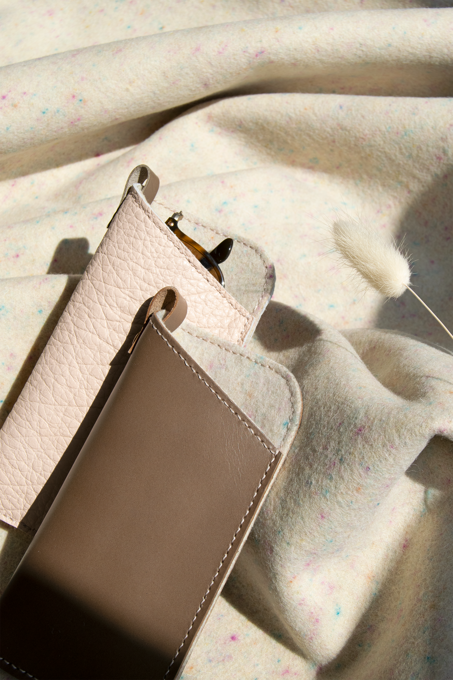 Leather Sunglasses Sleeve in Blush