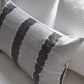 Hand-Marbled Cushion with Insert | Dusty Blue & Dark Gray Stripe
