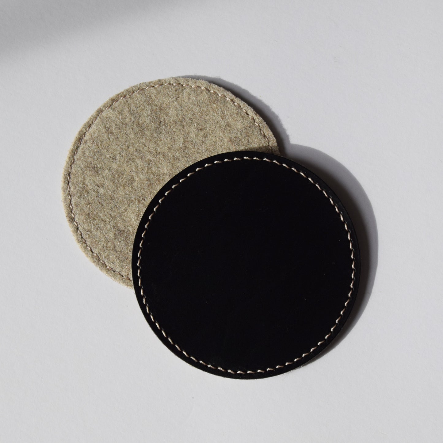 NEW Reversible Leather & Wool Coasters