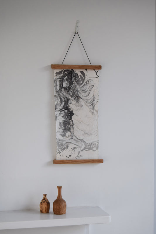 Hand-Marbled Textile Wall Art | Convergence (Tapestry)