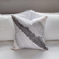 Hand-Marbled Cushion with Insert | Dusty Blue, Dark Gray, Blush Stripe