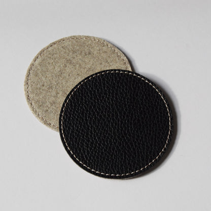 Reversible Leather & Wool Coasters