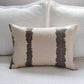 Hand-Marbled Cushion with Insert | Beige with Black Stripe