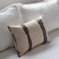 Hand-Marbled Cushion with Insert | Beige with Black Stripe