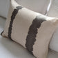Hand-Marbled Cushion with Insert | Beige with Black Stripe