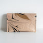 Marbled Leather Card Holder - Black, Brown & Soft Pink