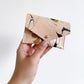 Marbled Leather Card Holder - Black, Brown & Soft Pink