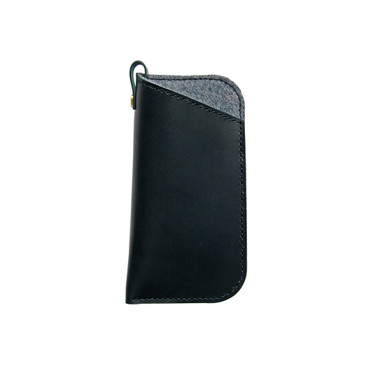 Leather Sunglasses Sleeve in Navy
