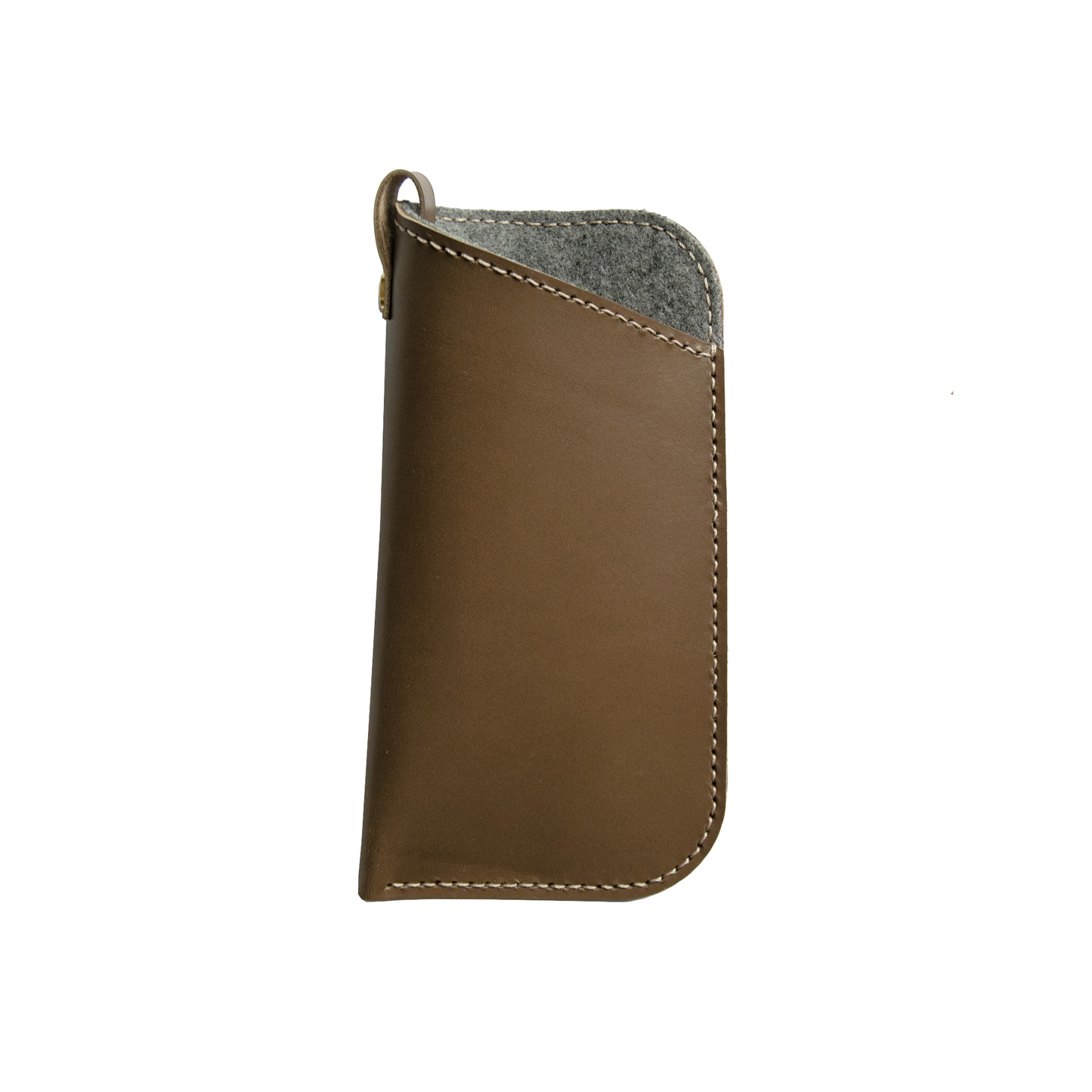 Leather Sunglasses Sleeve in Taupe