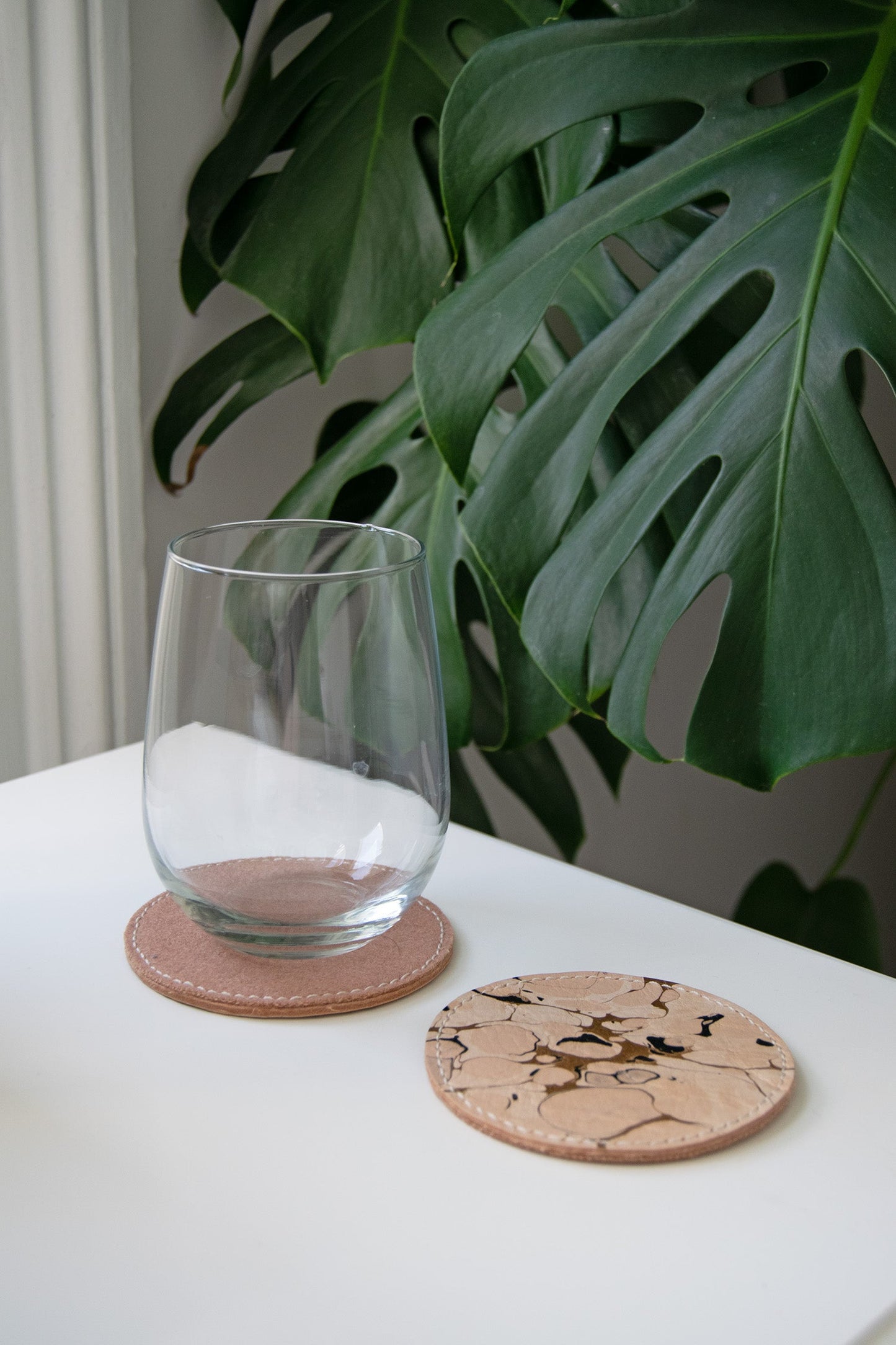 Reversible Leather & Wool Coasters