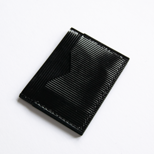 Black Embossed Slim Leather Card Holder