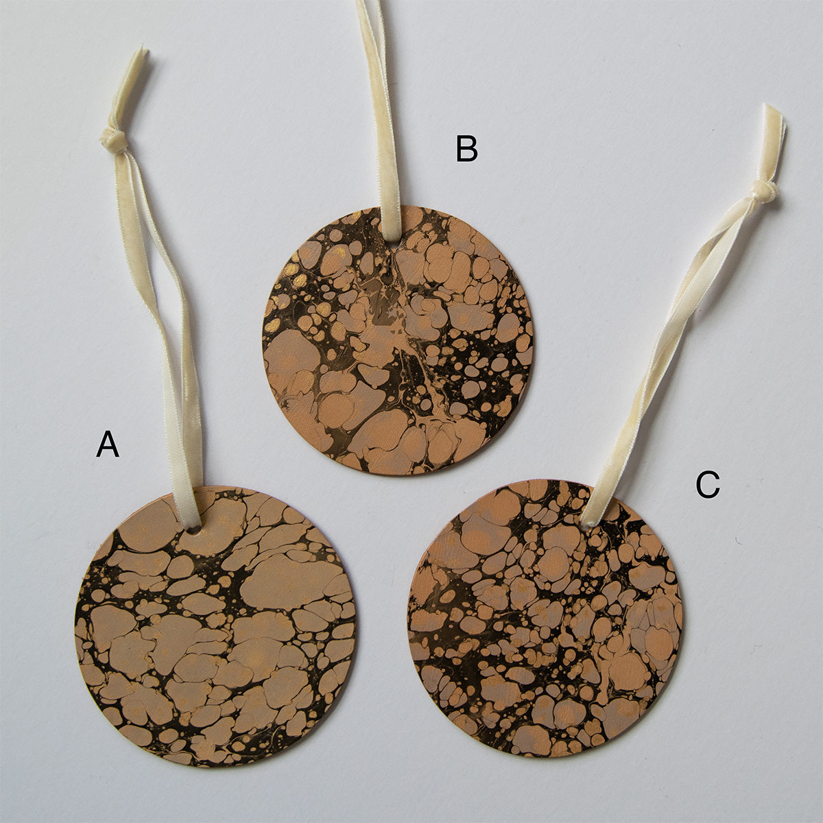 Marbled Christmas Ornaments