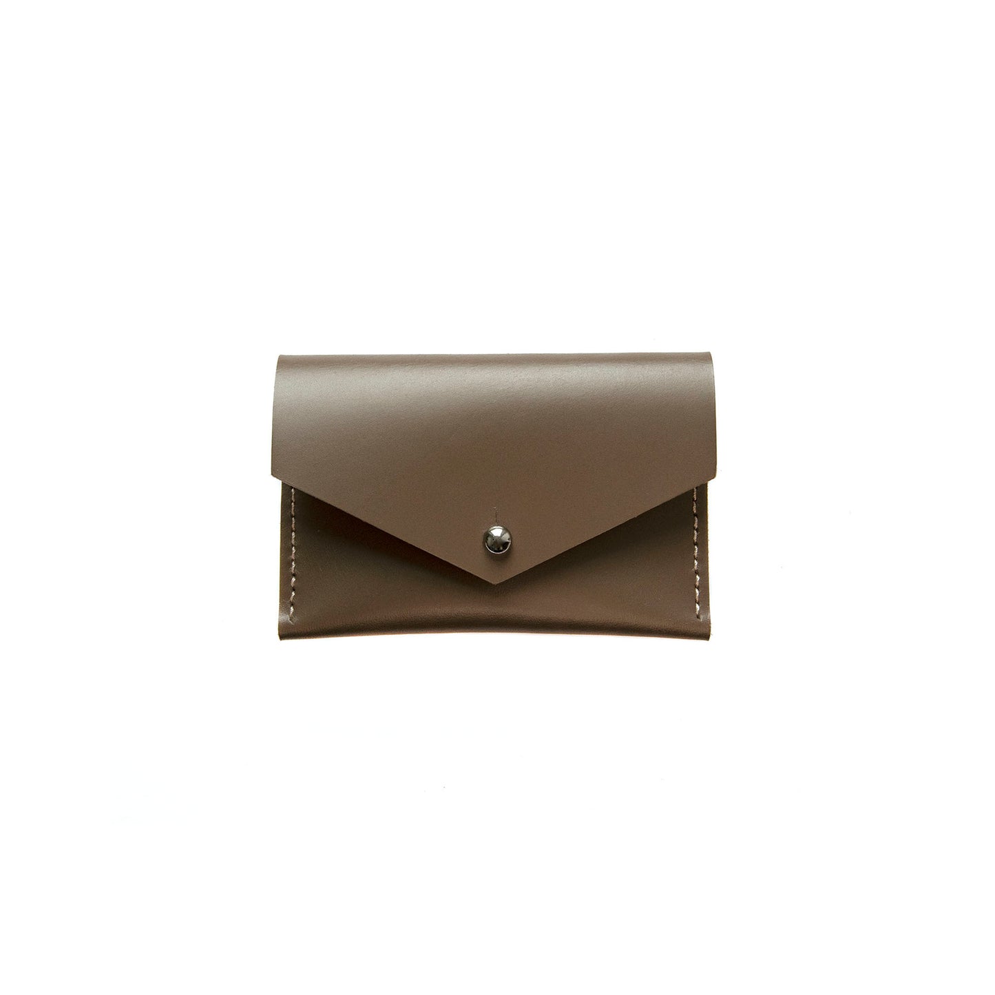 Geometric Leather Card Holder in Taupe