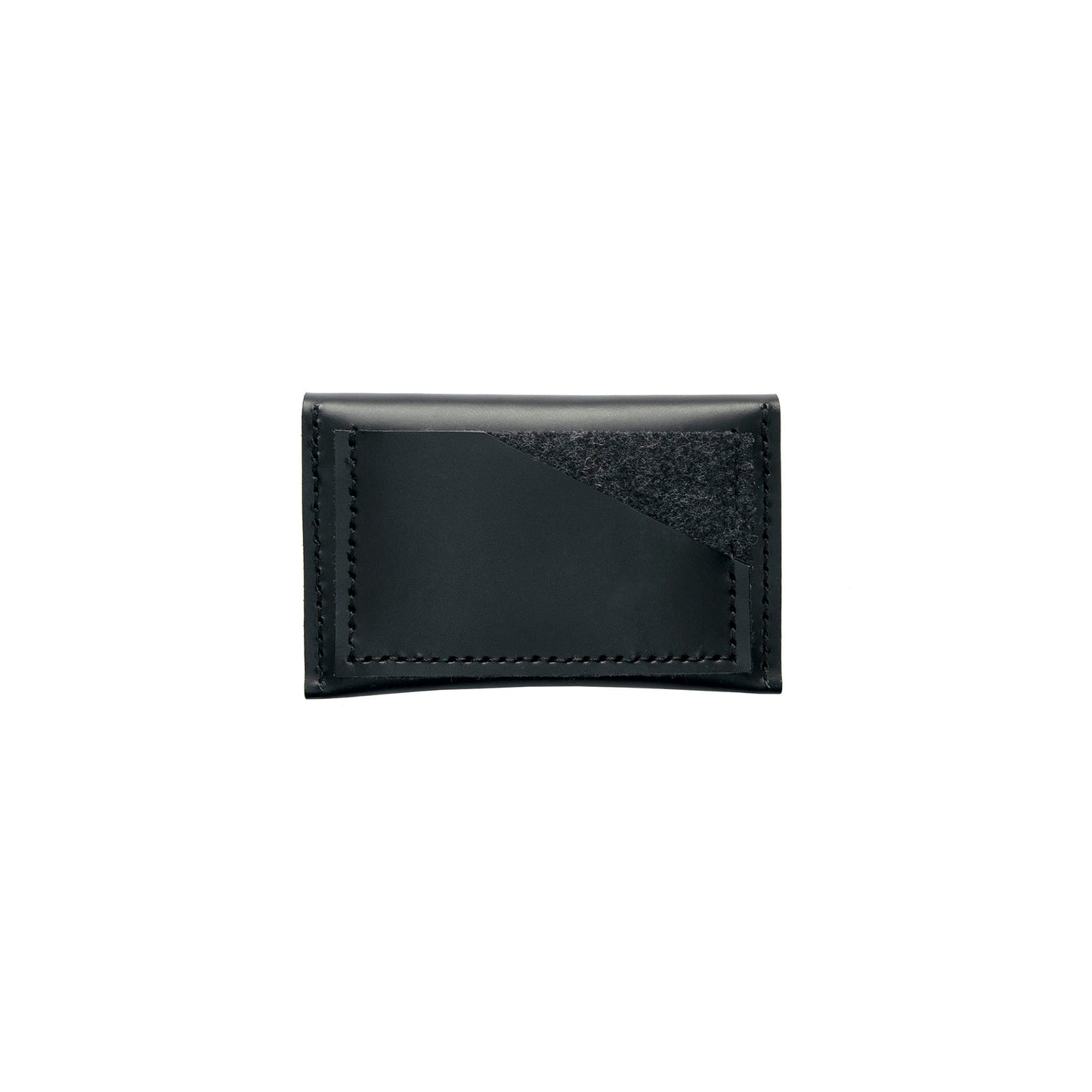 Geometric Leather Card Holder in Black