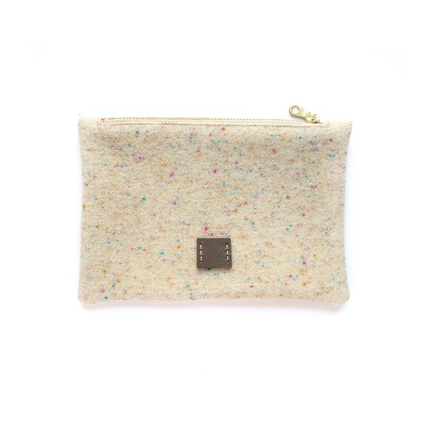 Small Wool Zip Pouch in Confetti