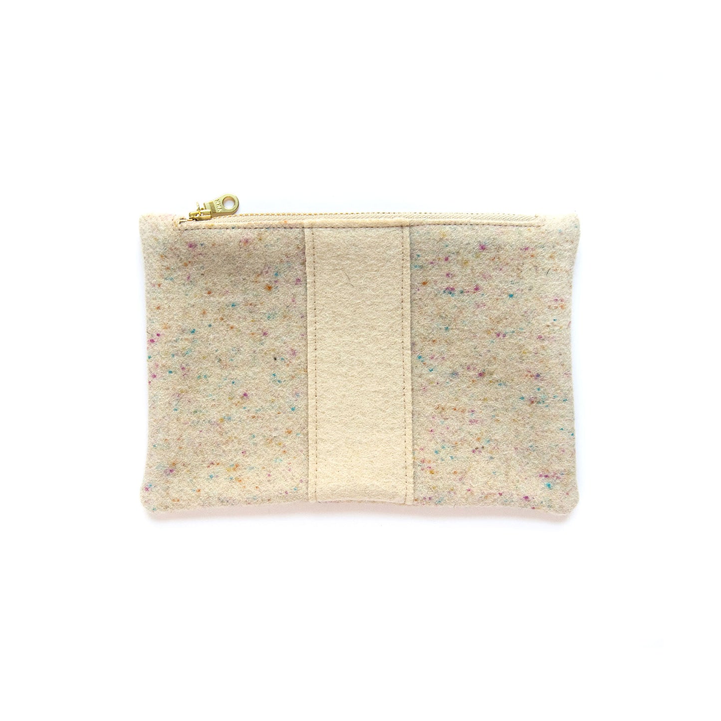 Small Wool Zip Pouch in Confetti