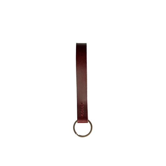 Leather Key Fob in Bordeaux