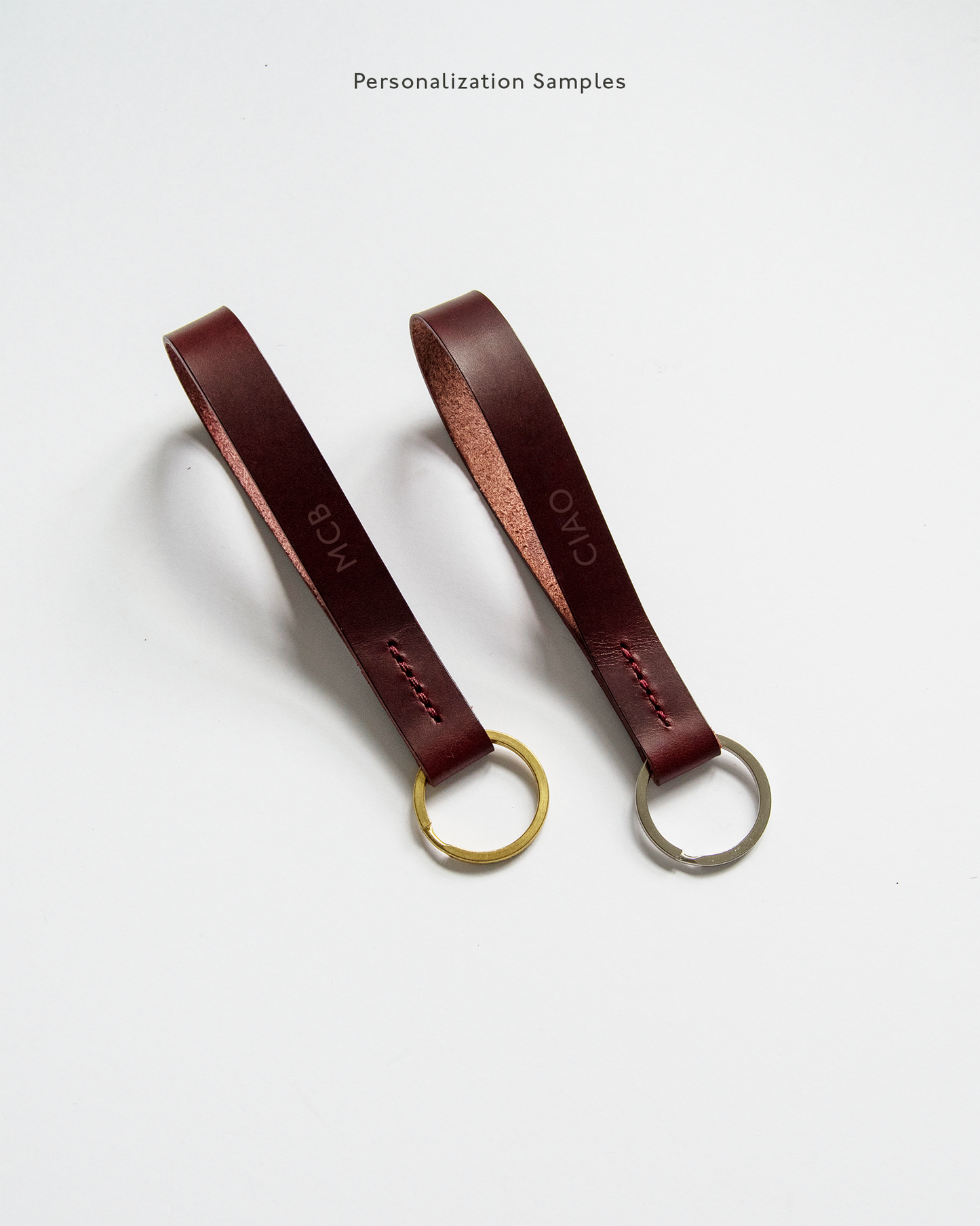 Leather Key Fob in Bordeaux
