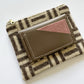 Small Checkered Wool Zip Pouch - Brown